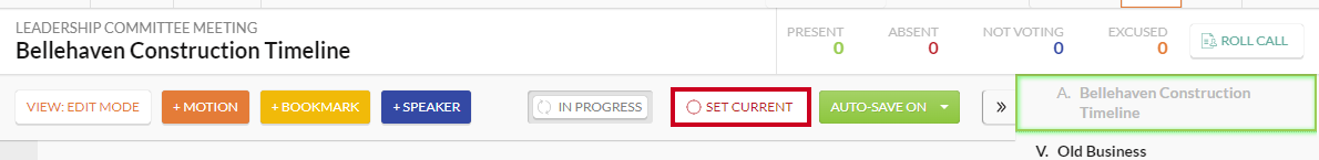 set current button