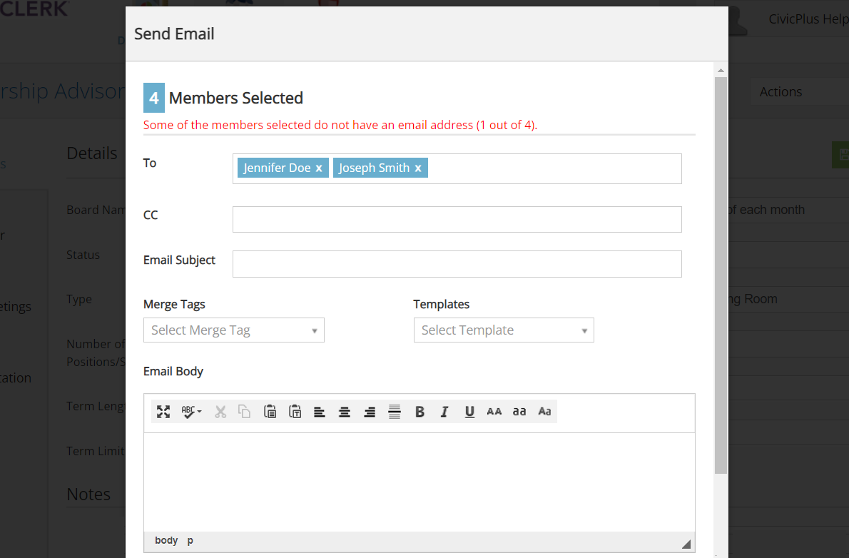 send email fields