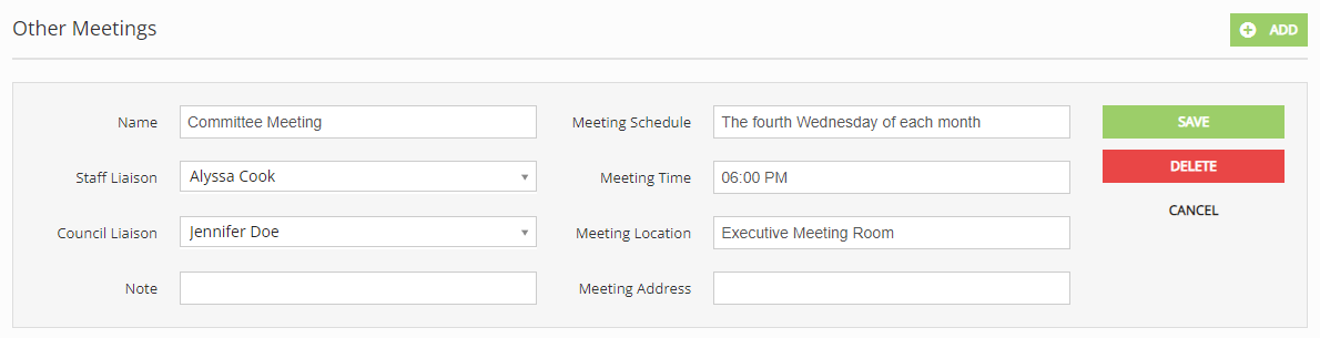 edit other meetings fields