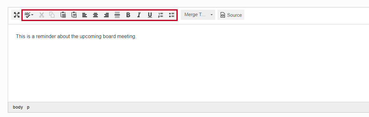 text and paragraph formatting tools