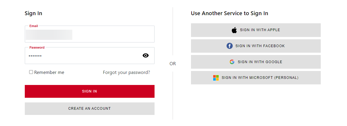 sign-in options
